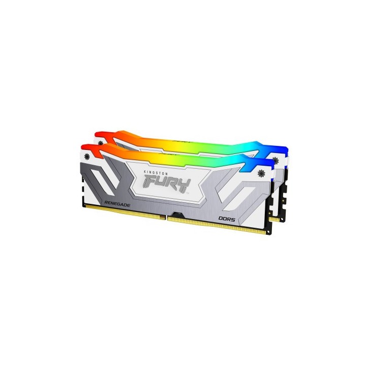 kingston memoria kingston 48gb 8400mt/s ddr5 cl40 cudimm  kit of 2  fury renegade rgb white xmp   kf
