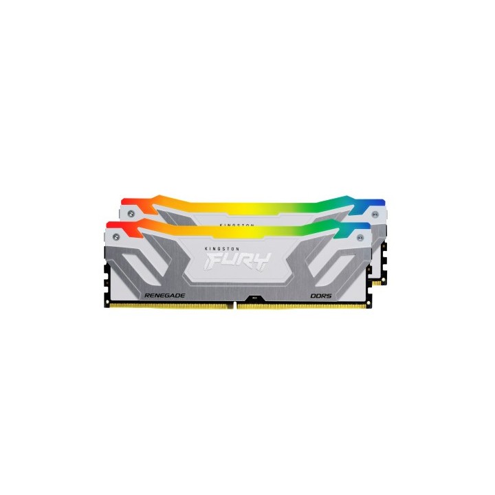 kingston memoria kingston 48gb 8400mt/s ddr5 cl40 cudimm  kit of 2  fury renegade rgb white xmp   kf