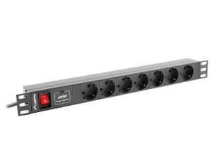 lanberg regleta lanberg 1u 16a rack 19 7x socket negro 2m