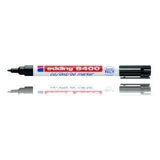 edding marcador especial para cd punta redonda 1mm 8400 negro edding 8400 01  pack  10 unidades