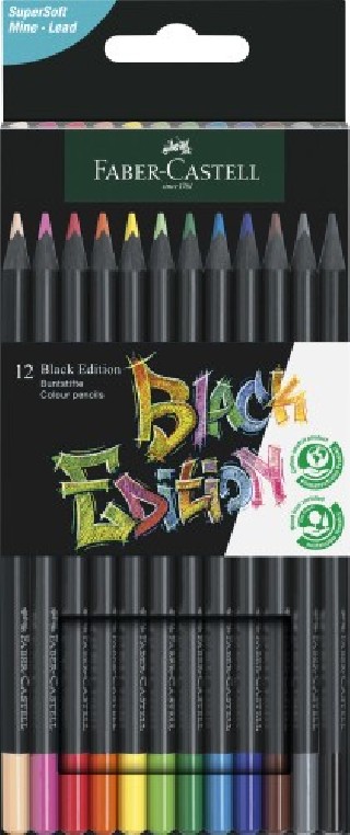 faber castell estuche 12 lapices de colores black edition. faber castell 116412