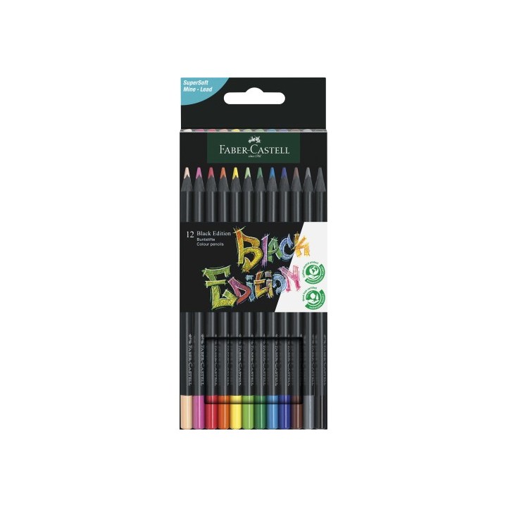 faber castell estuche 12 lapices de colores black edition. faber castell 116412