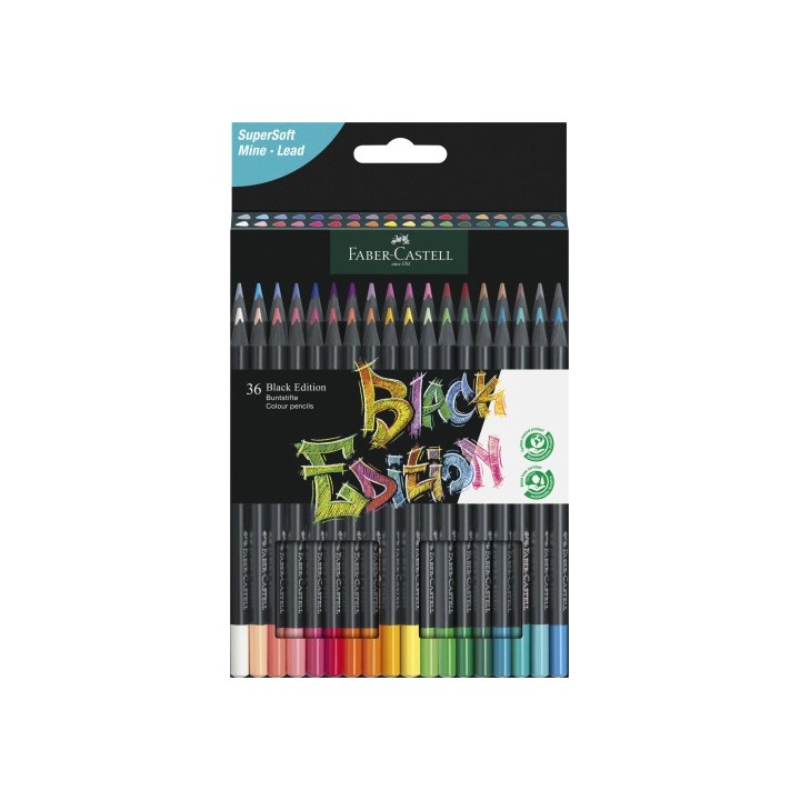 faber castell estuche 36 lapices de colores black edition. faber castell 116436