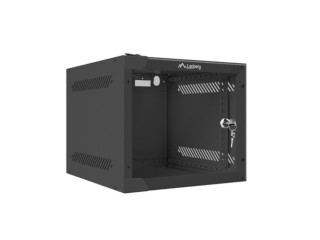 lanberg armario lanberg mural rack 10pulgadas 4u - 280x310 flat pack negro puerta cristal