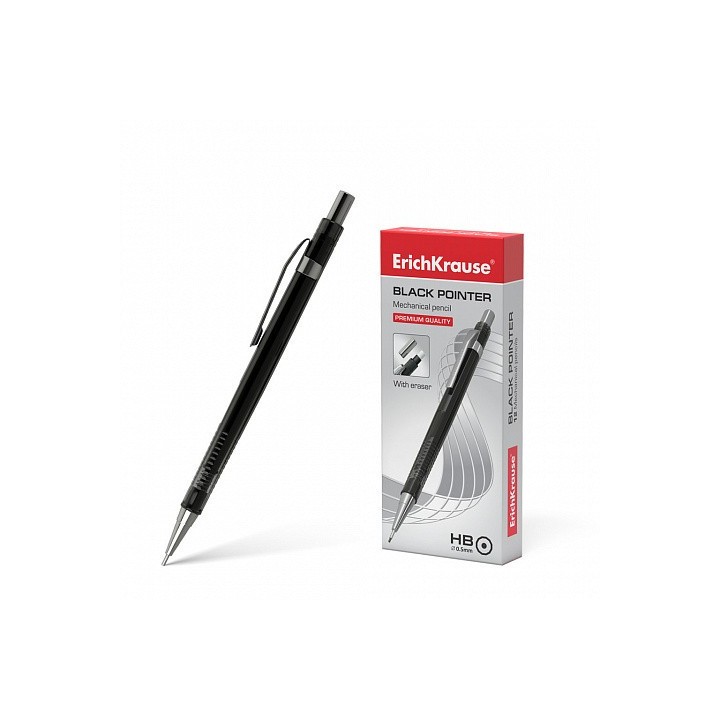 erich krause portaminas negro pointer 0.5 mm, hb erich krause 22005  pack  12 unidades