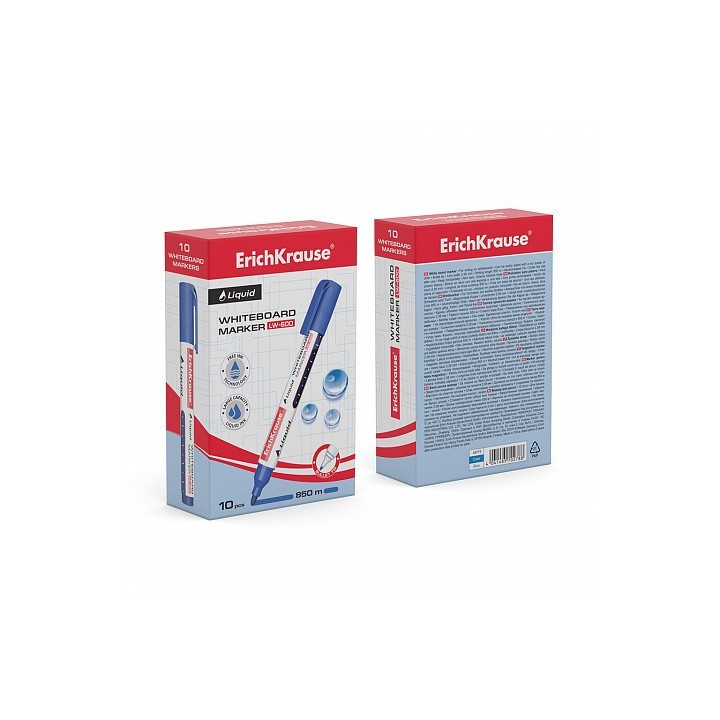 erich krause marcador pizarra blanca con tinta liquida liquid lw 600, tinta color azul erich krause