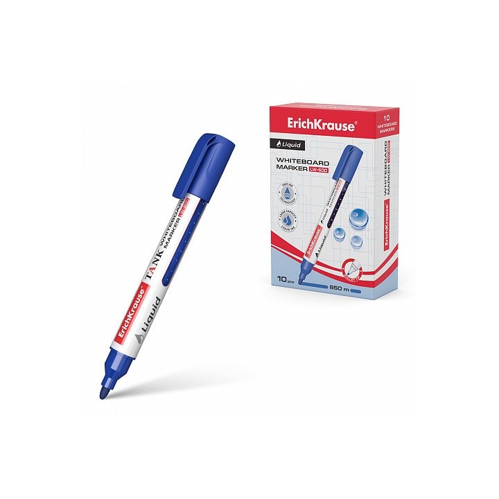 erich krause marcador pizarra blanca con tinta liquida liquid lw 600, tinta color azul erich krause