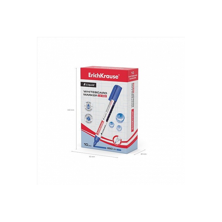 erich krause marcador pizarra blanca con tinta liquida liquid lw 600, tinta color azul erich krause