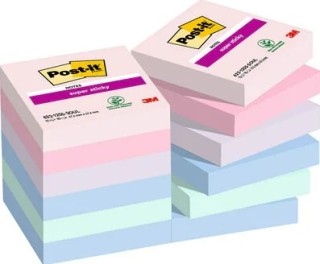 post it pack 12 blocs 90 hojas notas adhesivas 47,6x47,6mm super sticky coleccion soulful caja carto