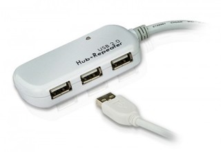 aten aten cable extensor usb 2.0 de 12 m con hub de cuatro puertos  soporta conexion en cadena hasta