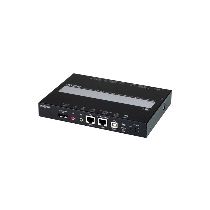 aten aten 1 switch kvm a traves de ip displayport 4k de un solo puerto para acceso a recurso compart