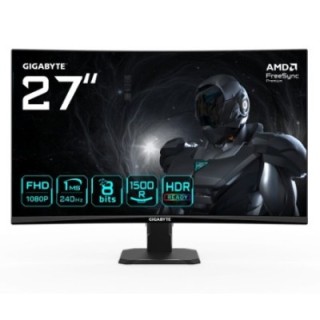 gigabyte monitor gigabyte 27" gs27fc2,curvo,va 1500r,1920x1080  fhd ,0.31pp,3000 1,1ms,240hz,2hdmi+1