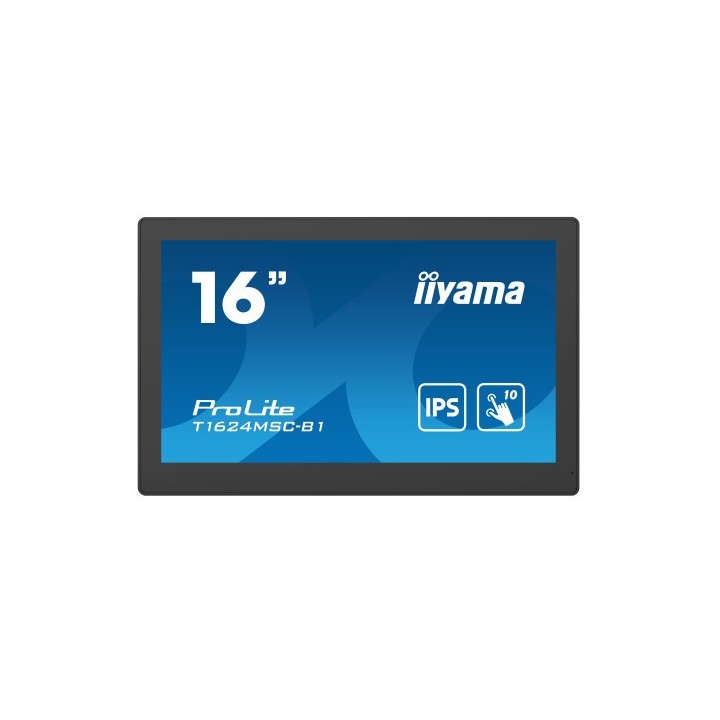 iiyama monitor iiyama 15,6" pcap bezel free front, 10p touch, 1920x1080, hdmi, 385cd/m2  with touch