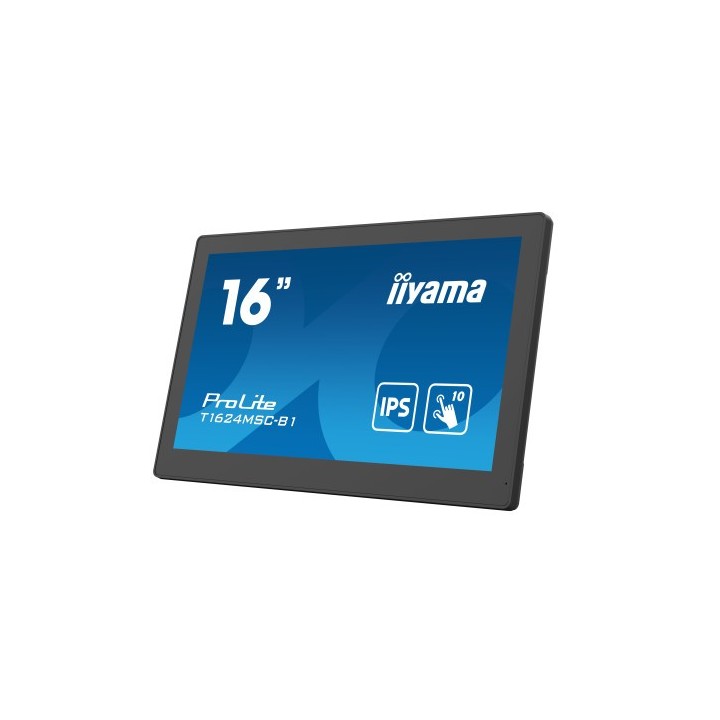 iiyama monitor iiyama 15,6" pcap bezel free front, 10p touch, 1920x1080, hdmi, 385cd/m2  with touch