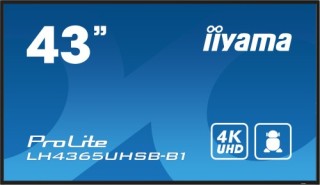 iiyama monitor iiyama 43" , uhd ips panel, haze 1%, 800cd/m, horiz y vert, signal failover, mm 2x 10