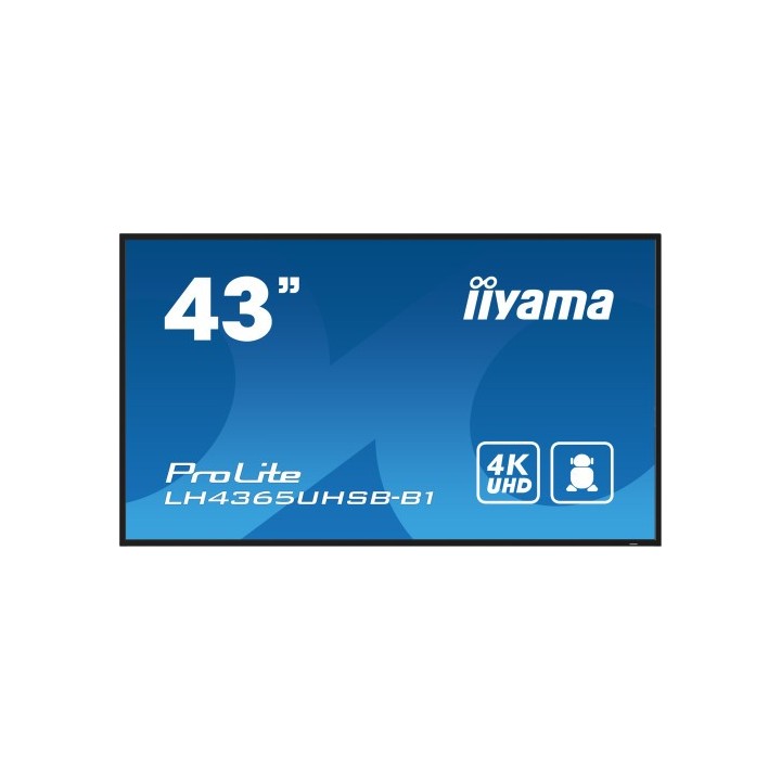 iiyama monitor iiyama 43" , uhd ips panel, haze 1%, 800cd/m, horiz y vert, signal failover, mm 2x 10