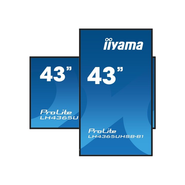 iiyama monitor iiyama 43" , uhd ips panel, haze 1%, 800cd/m, horiz y vert, signal failover, mm 2x 10