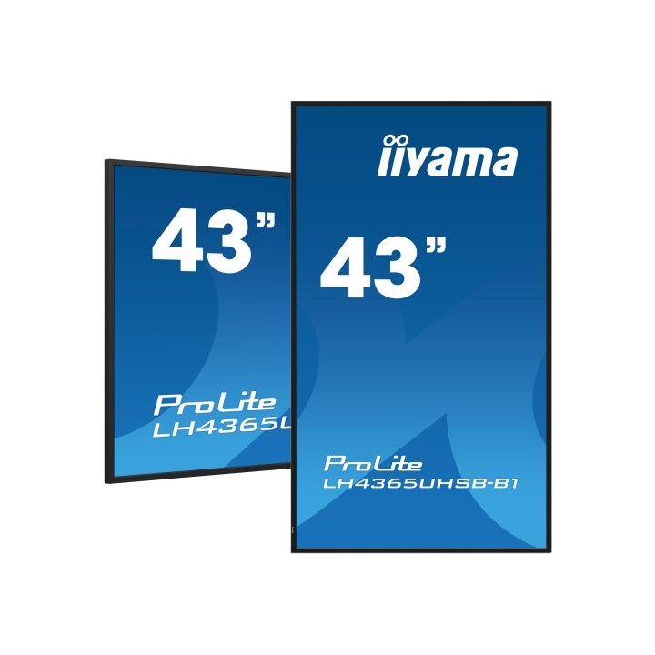 iiyama monitor iiyama 43" , uhd ips panel, haze 1%, 800cd/m, horiz y vert, signal failover, mm 2x 10