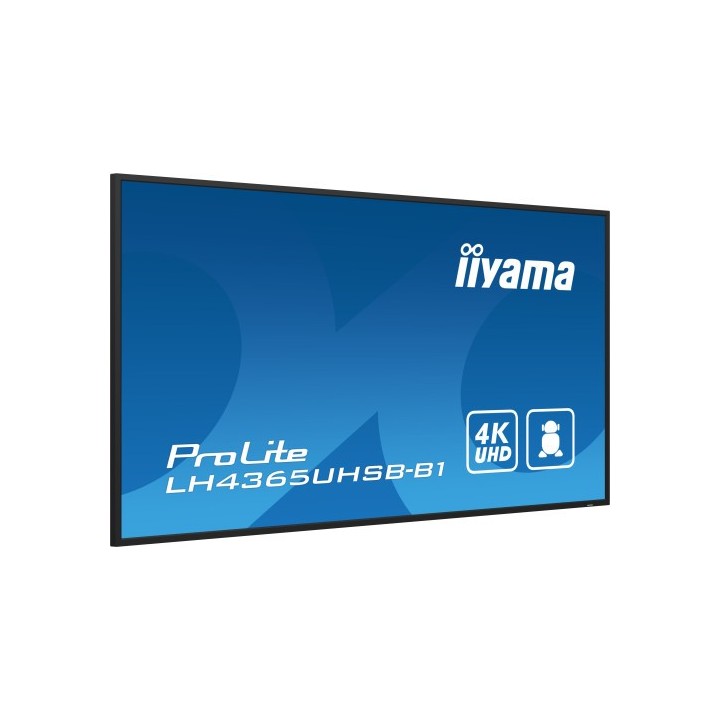 iiyama monitor iiyama 43" , uhd ips panel, haze 1%, 800cd/m, horiz y vert, signal failover, mm 2x 10