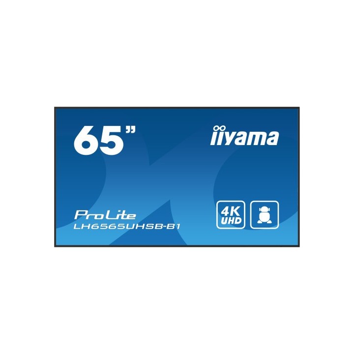 iiyama monitor iiyama 65" , uhd ips panel, haze 1%, 800cd/m, horiz y vert, signal failover, mm 2x 10