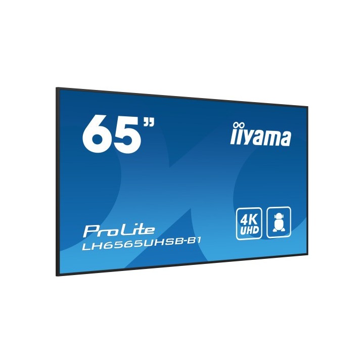 iiyama monitor iiyama 65" , uhd ips panel, haze 1%, 800cd/m, horiz y vert, signal failover, mm 2x 10