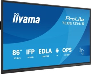 iiyama monitor interactivo iiyama 86" edla, android 14, 8/128gb, 40 p,3840x2160,uhd,mm 2x 20w,vga,hd