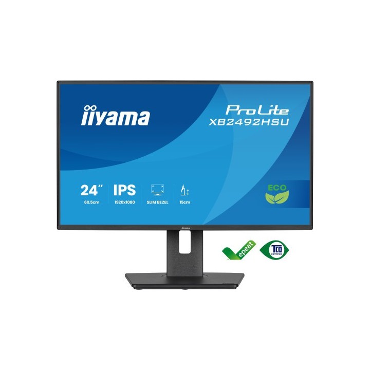 iiyama monitor iyama prolite xb2492hsu b1, 61 cm  24" , 1080 x 1920 pixeles, quad hd, led, 3 ms, neg