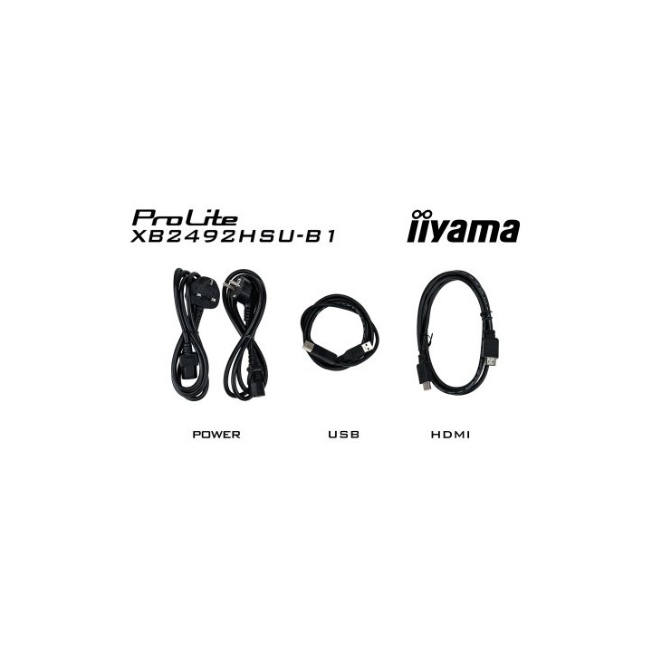 iiyama monitor iyama prolite xb2492hsu b1, 61 cm  24" , 1080 x 1920 pixeles, quad hd, led, 3 ms, neg