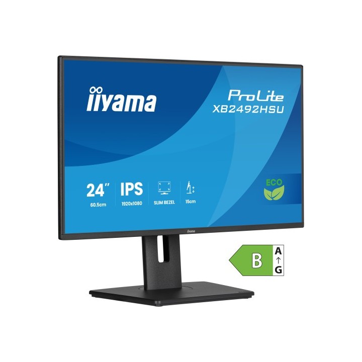 iiyama monitor iyama prolite xb2492hsu b1, 61 cm  24" , 1080 x 1920 pixeles, quad hd, led, 3 ms, neg