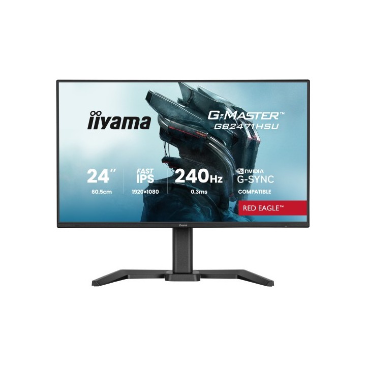 iiyama monitor iiyama 24 pulgadas resolucion full hd  1920x1080 , panel fast ips, 0,8 ms  mprt , 240