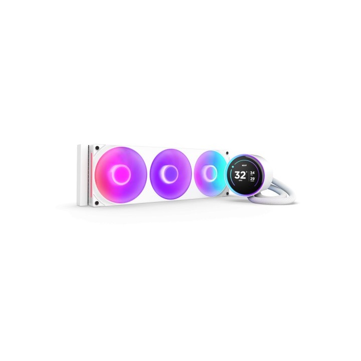 nzxt nzxt kraken elite 360 rgb procesador sistema de refrigeracion liquida todo en uno 12 cm blanco