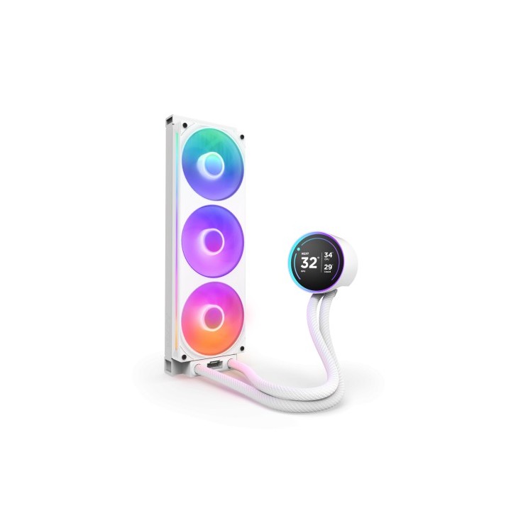 nzxt nzxt kraken elite 360 rgb procesador sistema de refrigeracion liquida todo en uno 12 cm blanco