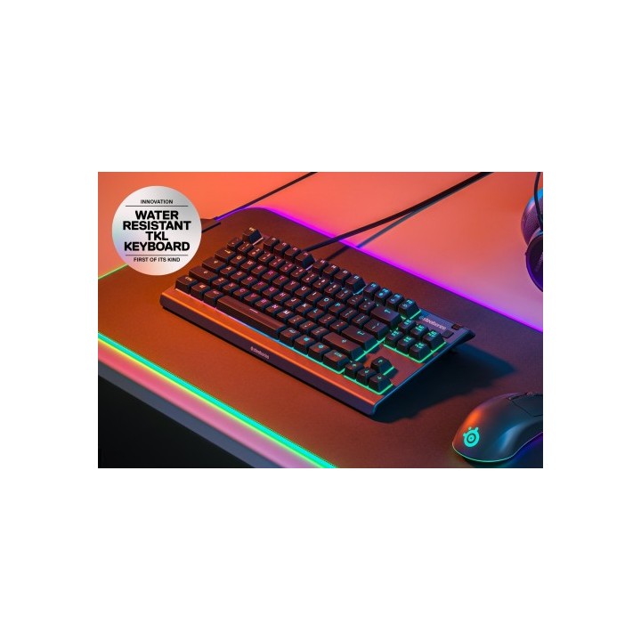 steelseries steelseries apex 3 tkl teclado usb qwerty ingles de ee. uu. negro