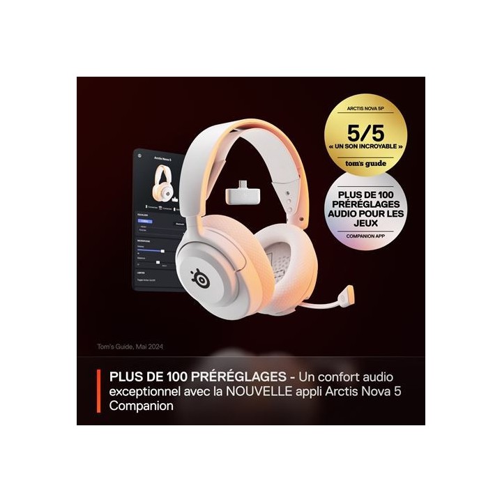 steelseries auriculares steelseries   arctis nova 5 blanco  61671