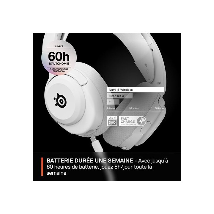 steelseries auriculares steelseries   arctis nova 5 blanco  61671
