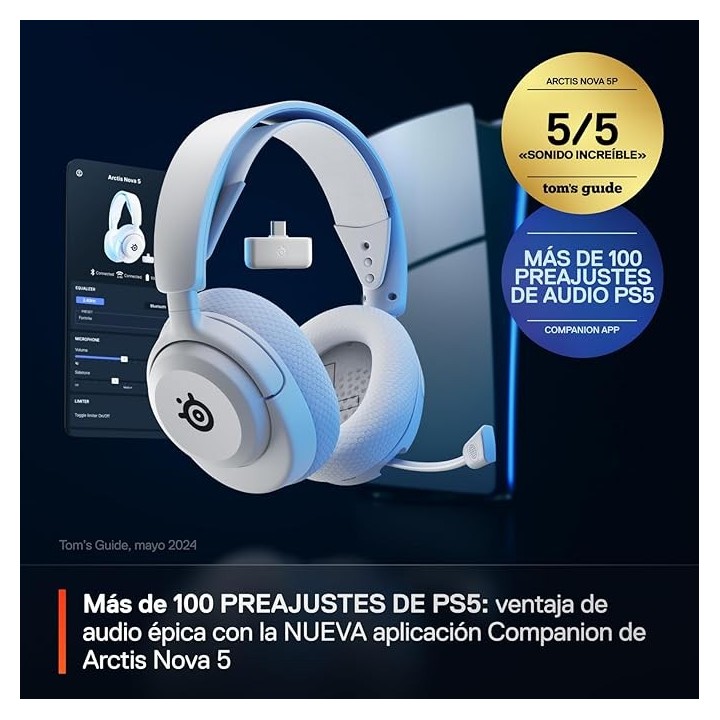 steelseries auriculares steelseries   arctis nova 5p blanco  61674