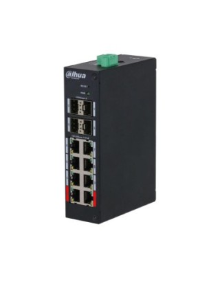 dahua  dh hs4412 8et 96  dahua switch industrial managed 8 puertos poe 10/100 mbps + 4 sfp 1000 mbps