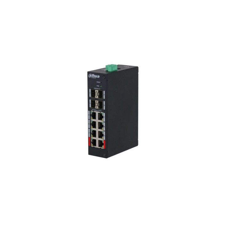 dahua  dh hs4412 8et 96  dahua switch industrial managed 8 puertos poe 10/100 mbps + 4 sfp 1000 mbps