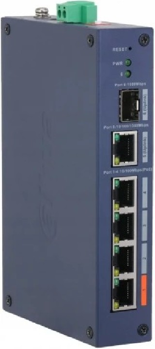 dahua  dh chs4106 4et 60  dahua switch industrial 6 puertos cloud managed gigabit, 4 puertos poe, 60