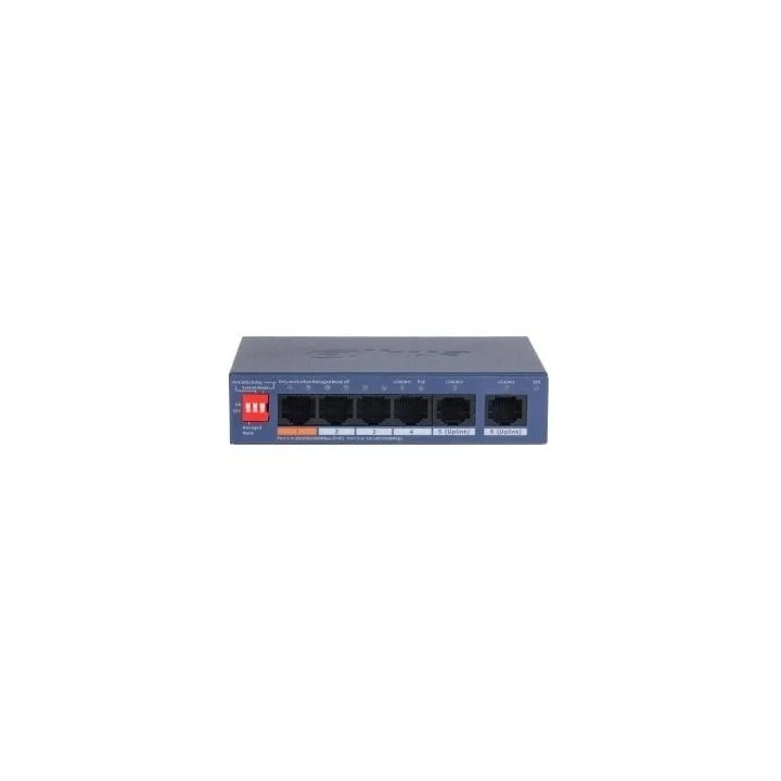 dahua  dh cs4006 4gt 60 v2  dahua switch 6 puertos cloud managed gigabit, 4 puertos poe, 60w, hi poe