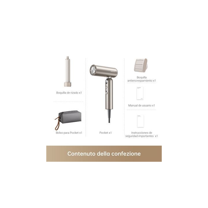 dreame dreame pocket high speed hair dryer space titanium gold