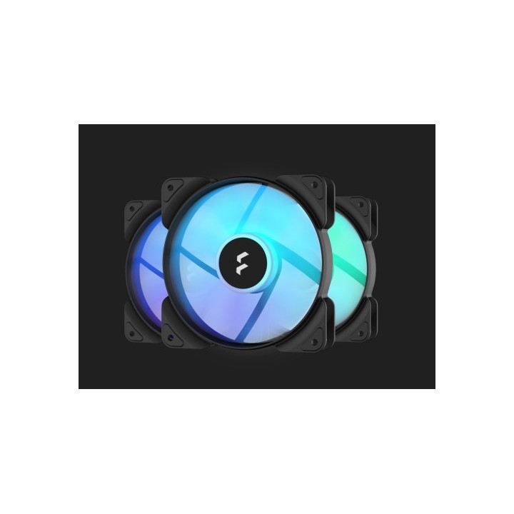 fractal design fractal ventilador caja aspect 12 series rgb pwm 120mm marco negro pack 3 unid  fd f