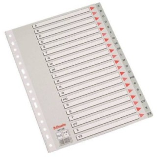 esselte separador alfabetico polipropileno multitaladro a z formato folio color gris esselte 47138
