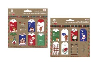 bismark set 8 tarjetas colgantes navidad bismark 332872