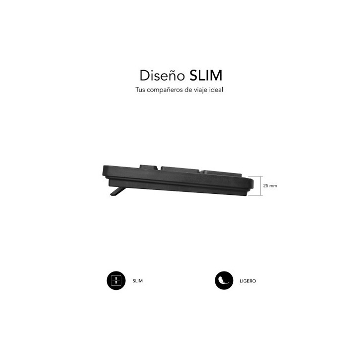 subblim subblim teclado ergonomico business slim silencioso con cable usb