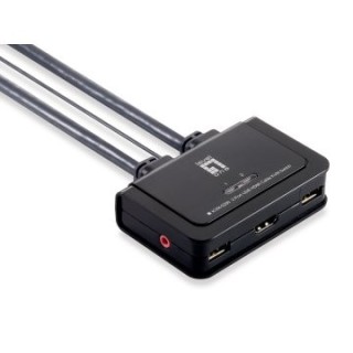 conmutador automatico level one v/t/m 1a2 cpus hdmi usb con audio cables incluidos
