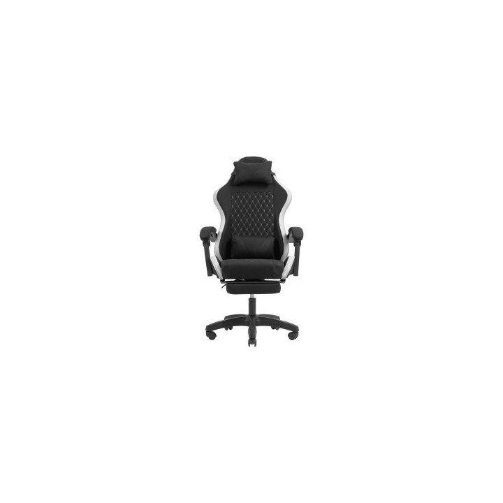 silla gamer mars gaming mgcxfgrbl negra y blanca reclinable reposabrazo ajustable reposapies cojines