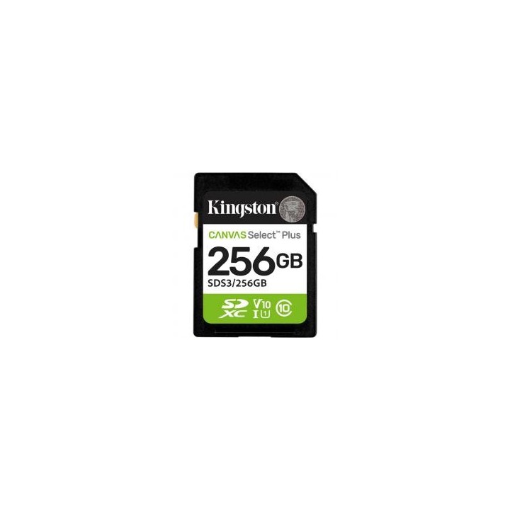 kingston tarjeta memoria sdxc 256gb kingston canvas select plus uhs   i clase 10