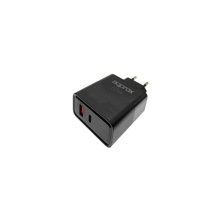 cargador de pared approx appusbwall65w 1xusb c pd 1xusb a 65w cable usb a a usb c incluido