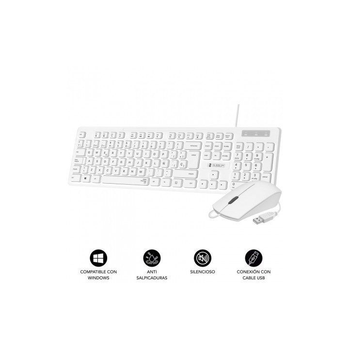 subblim combo business slim silencioso con cable usb b